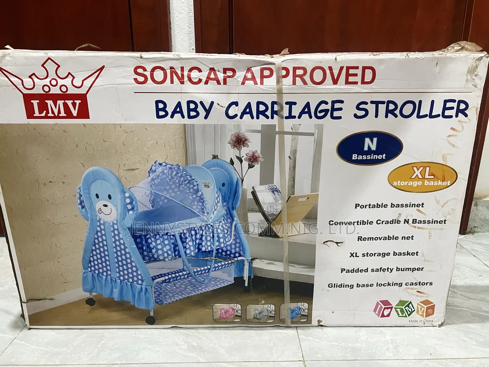 Baby Carriage Stroller 3in1 Convertible Crib With Net + XL Storages