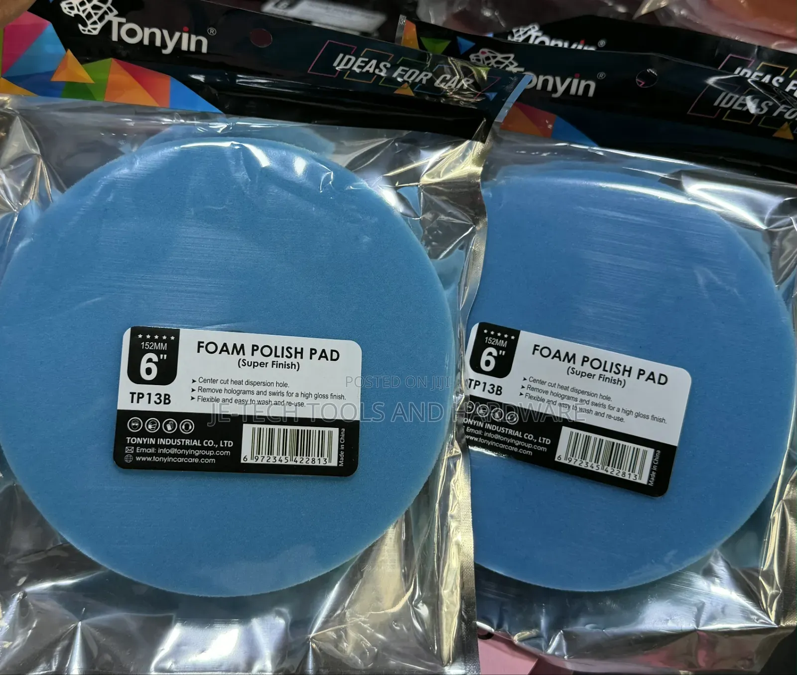 Tonyin 6" (152mm) Foam Polish Pads (Super Finish), Model TP13B.
