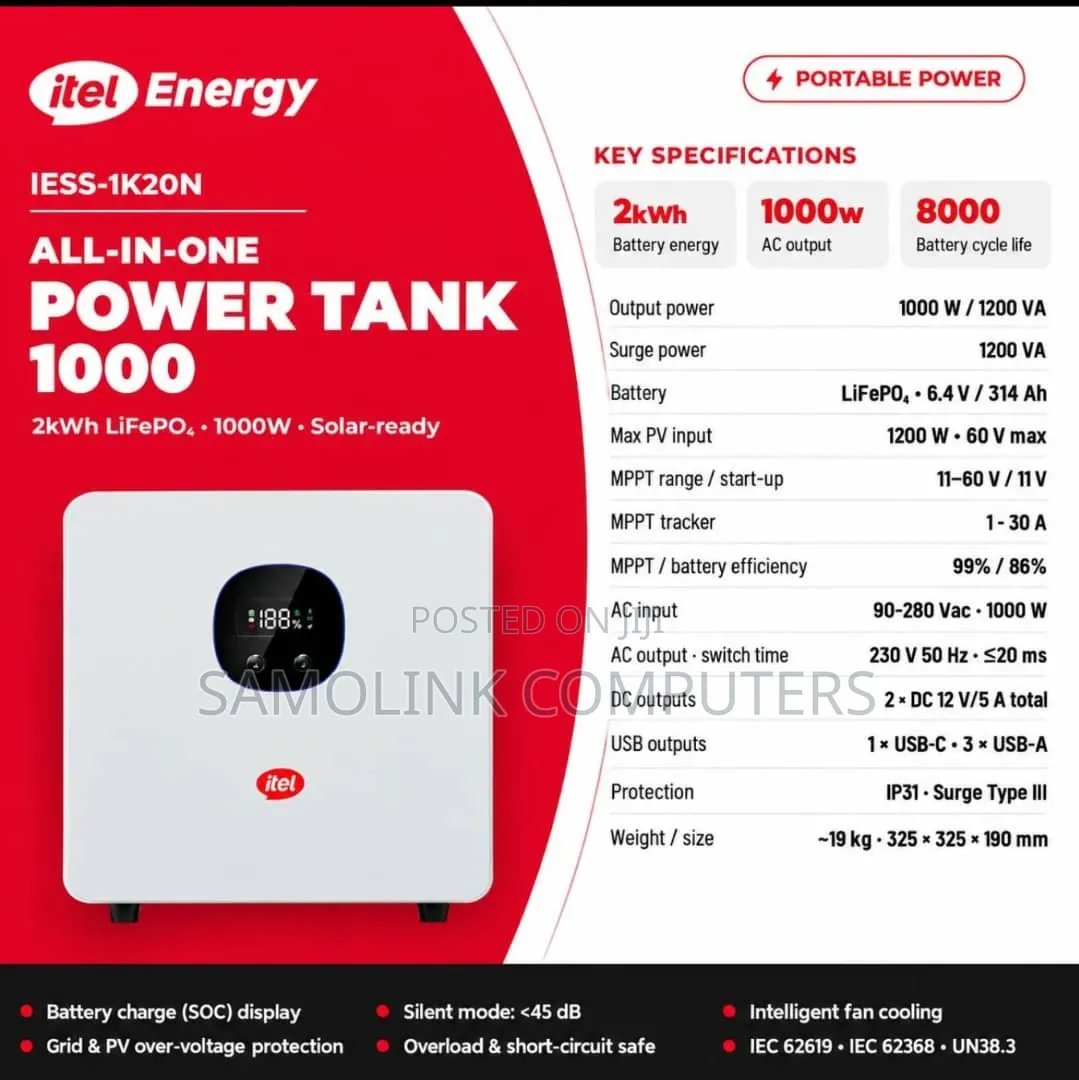 Itel Energy IESS-1K20N All in One Inverter (Power Tank 1000)