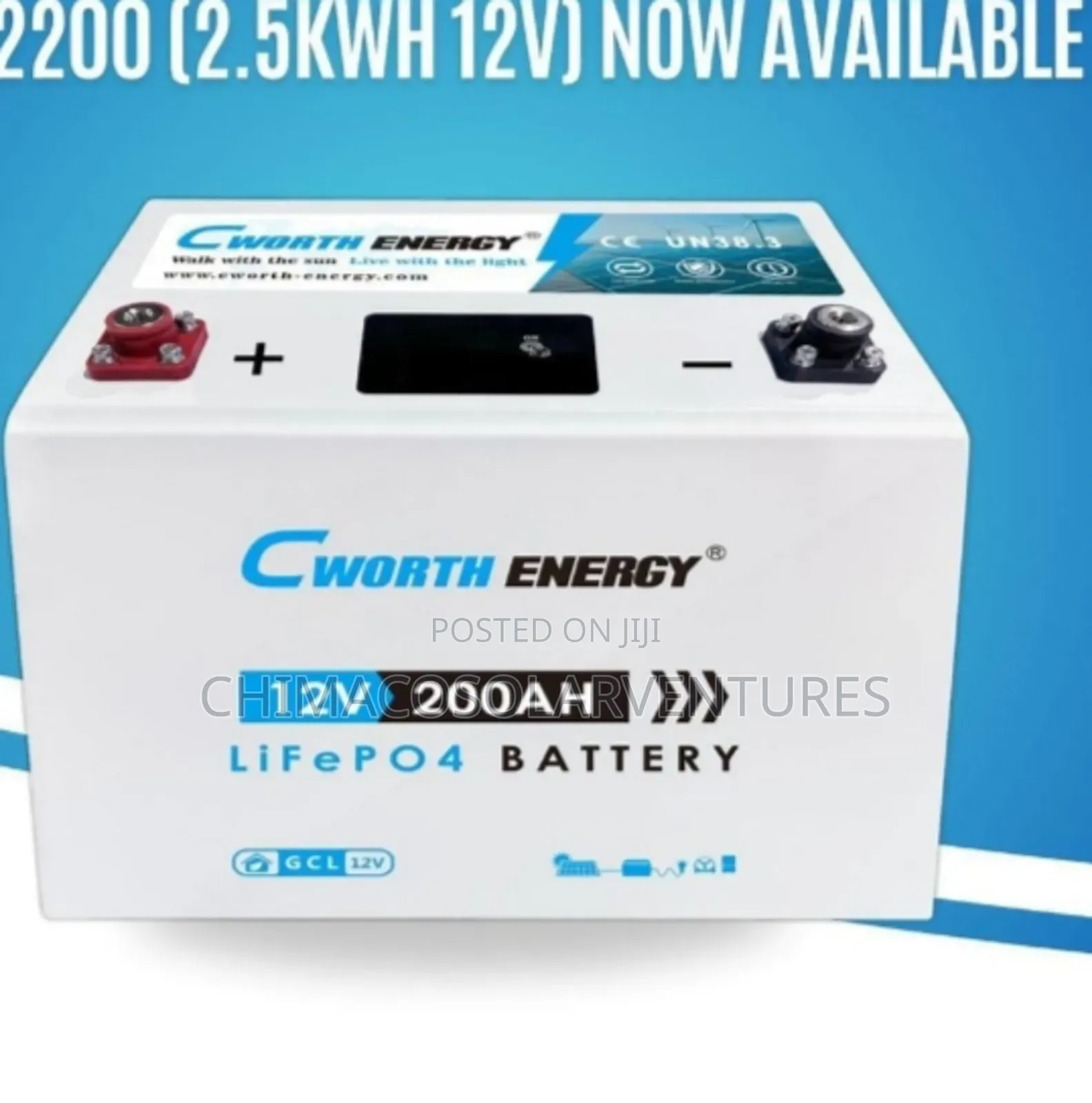 Brand New C-Worth 2.5KWh 12V 200Ah Lithium Battery - Long Lifespan
