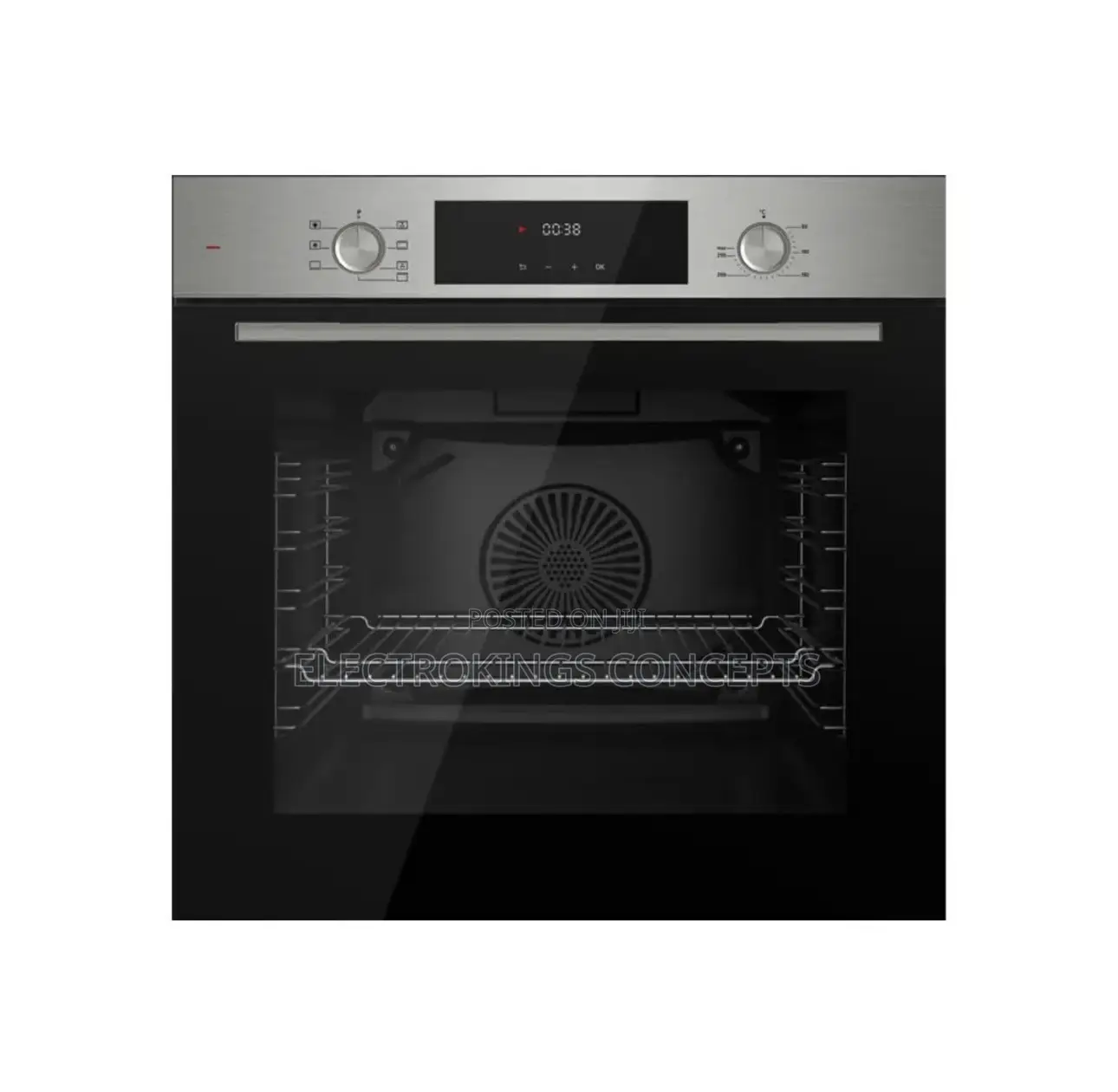 Maxi Electric Built in Oven 60cm Black & Stainless Steel Model QBP7SSD