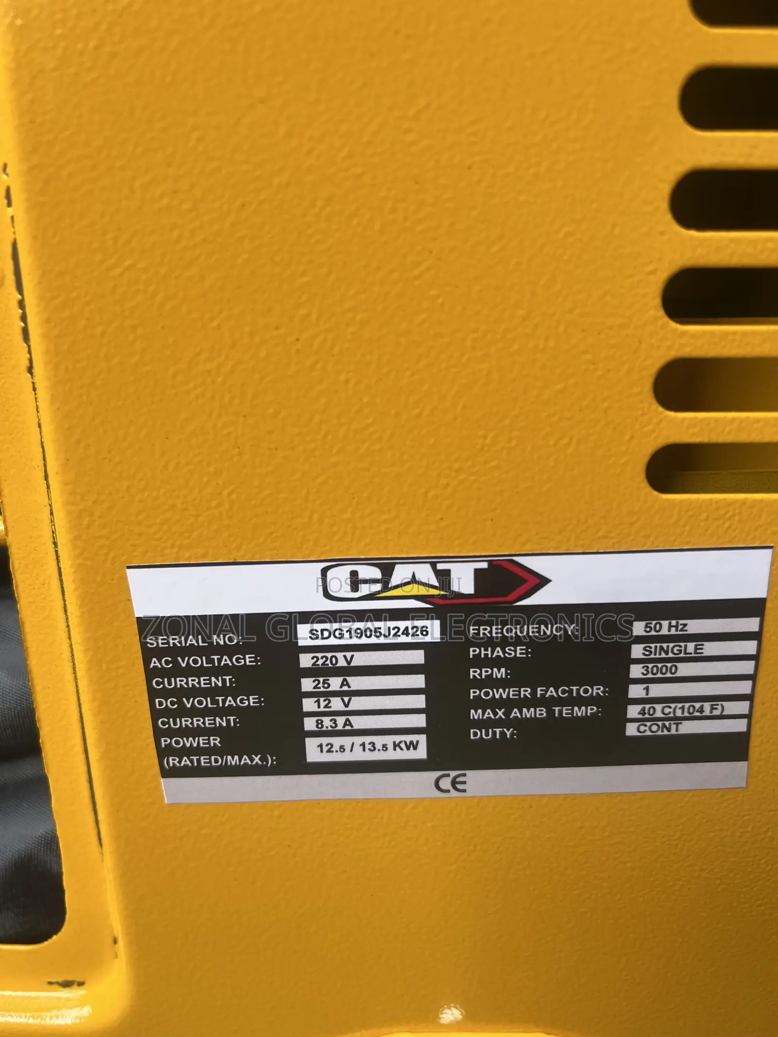 CAT X13.5 XE Soundproof Generator 13kva 100% Copper Coil