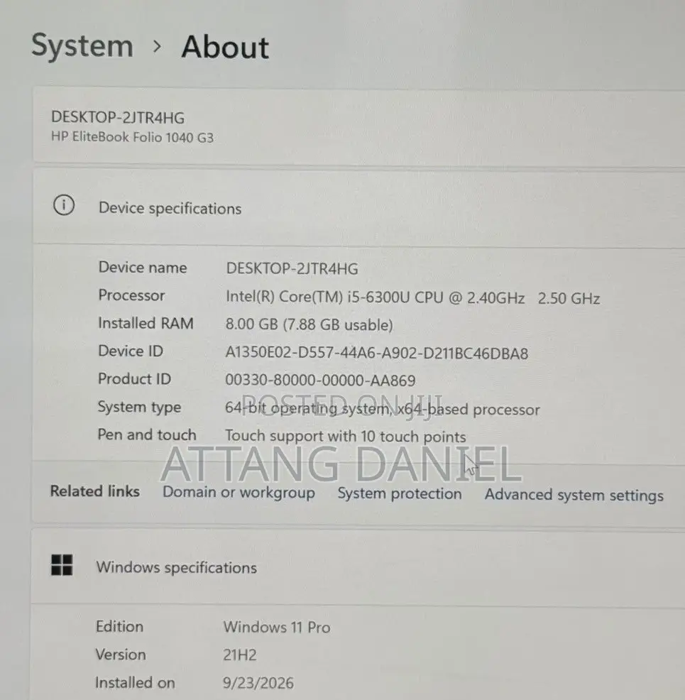 Laptop HP EliteBook 1040 G3 8GB Intel Core i7 SSD 256GB