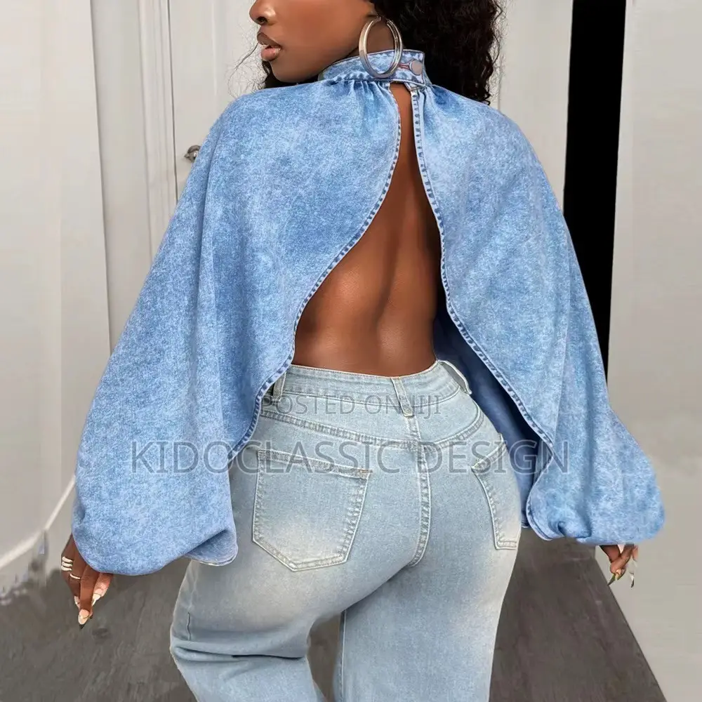 Women’s Bow Tie Sleeve Jeans Tops