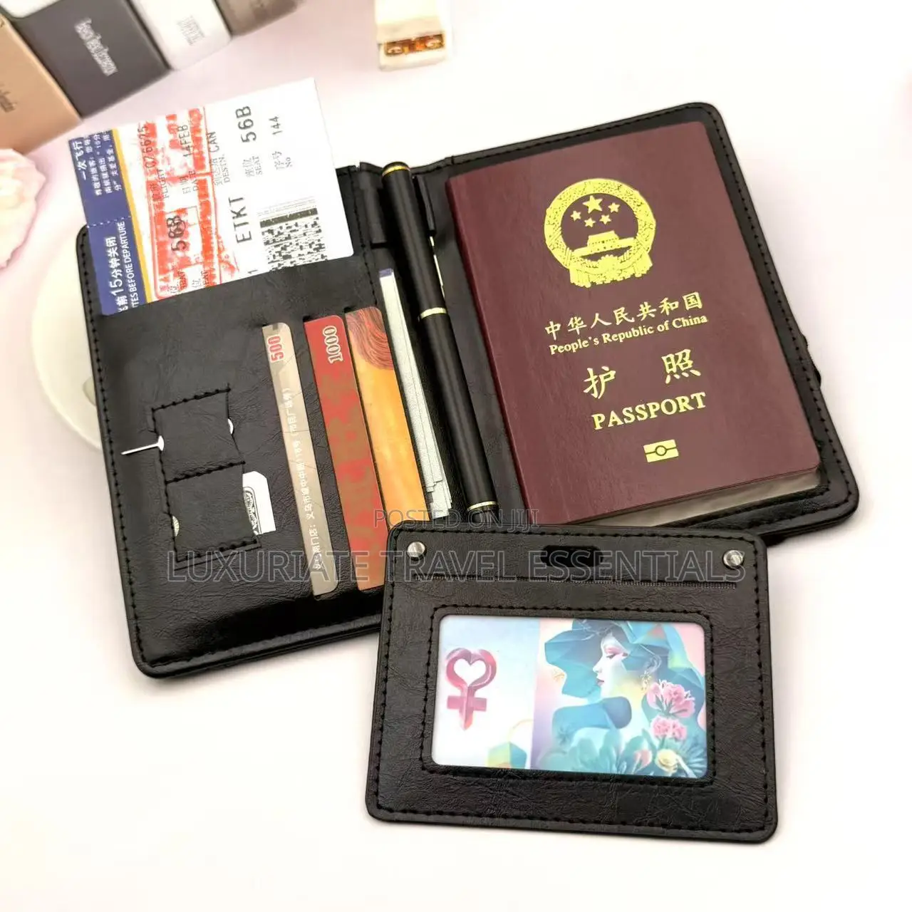 Multi-Functional Leather Passport Wallet