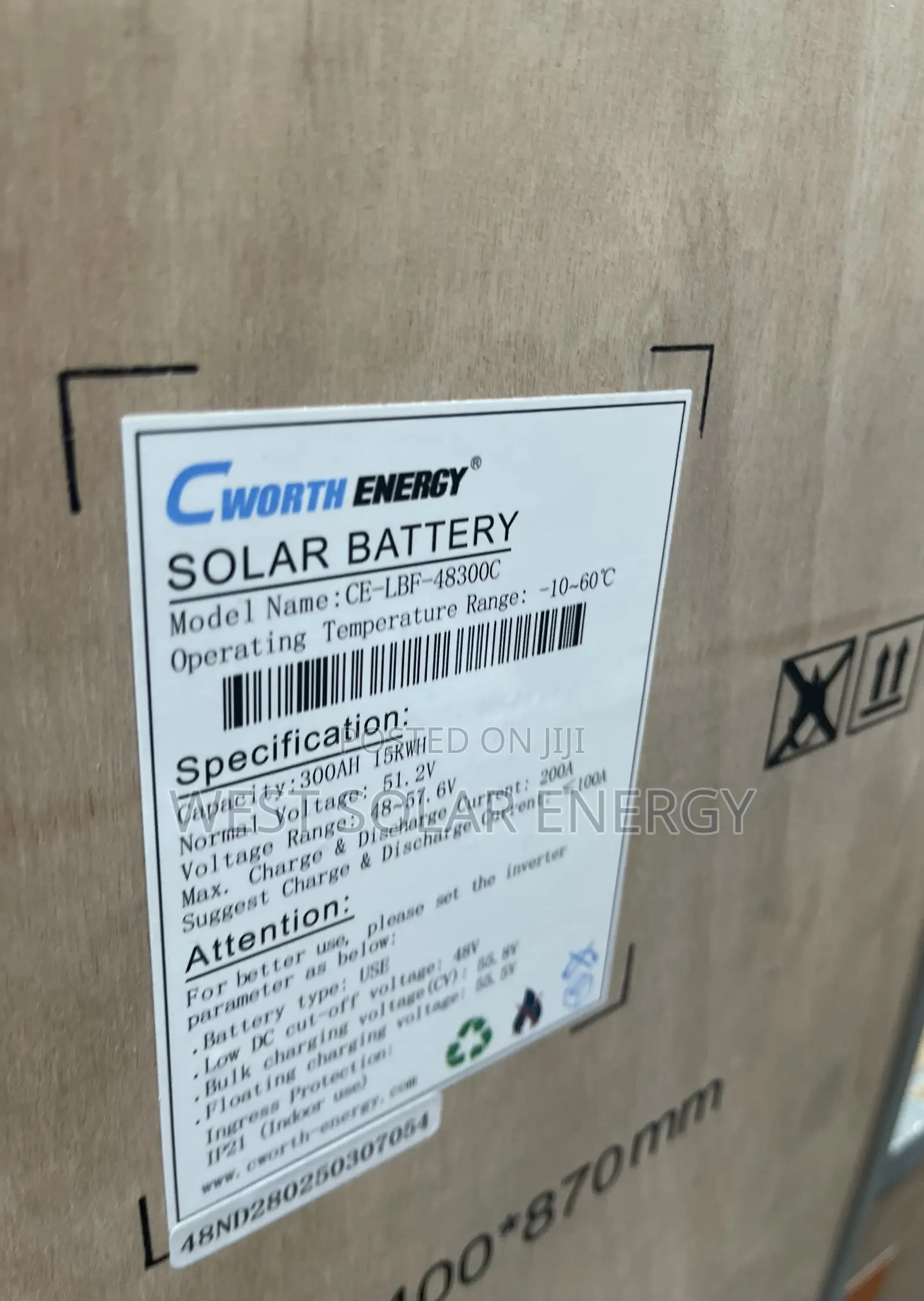 15kwh 51.2V Cworth Lithium Ion Battery