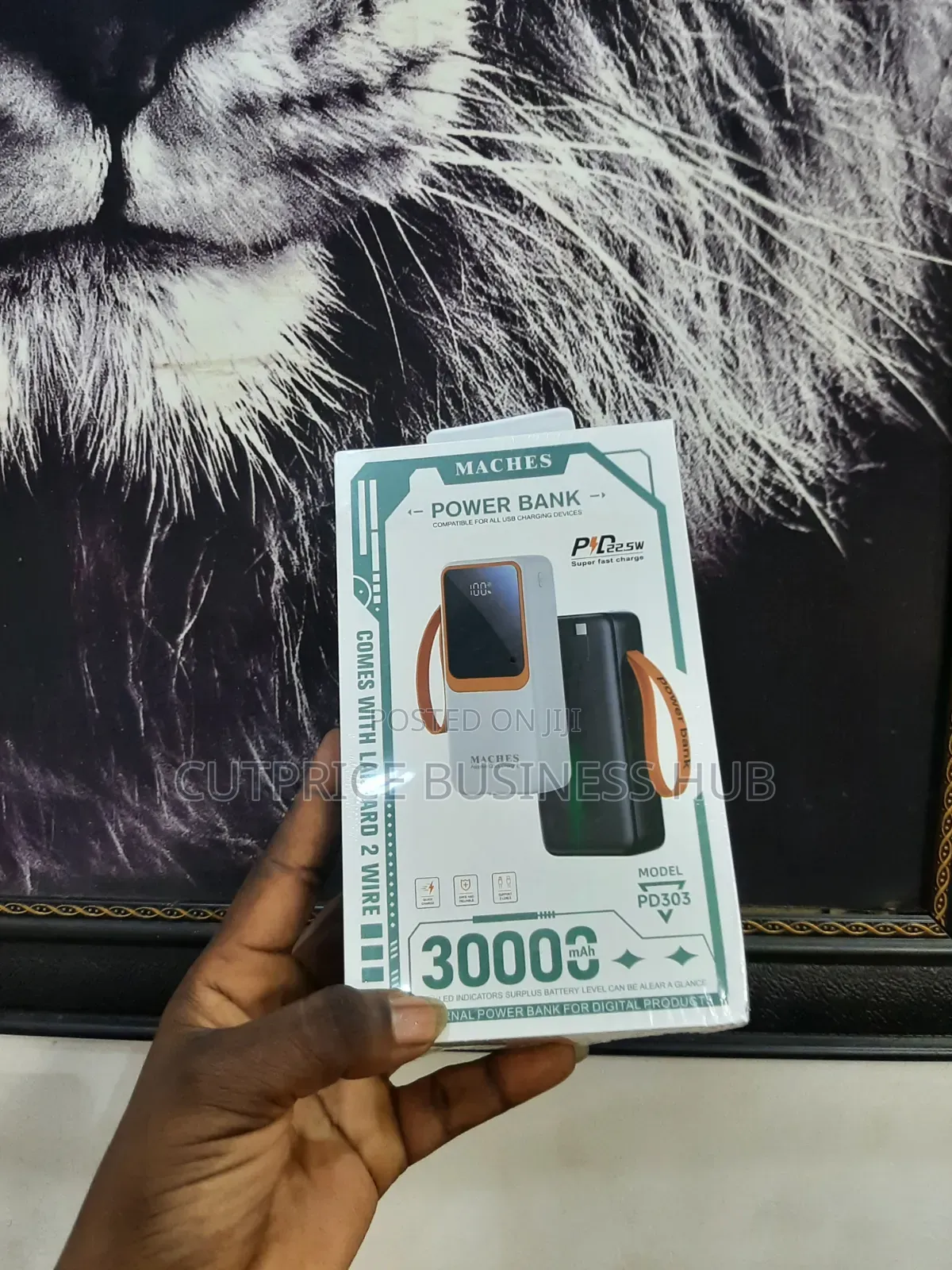 Maches Power Bank 30000 Mah Comes With Lanyard 2 Wire