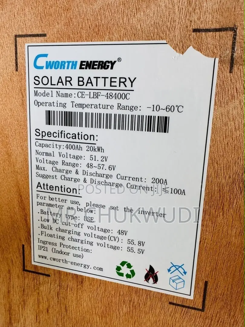 20kwh 51.2v Cworth Energy Solar Lithium Batteries Is Available