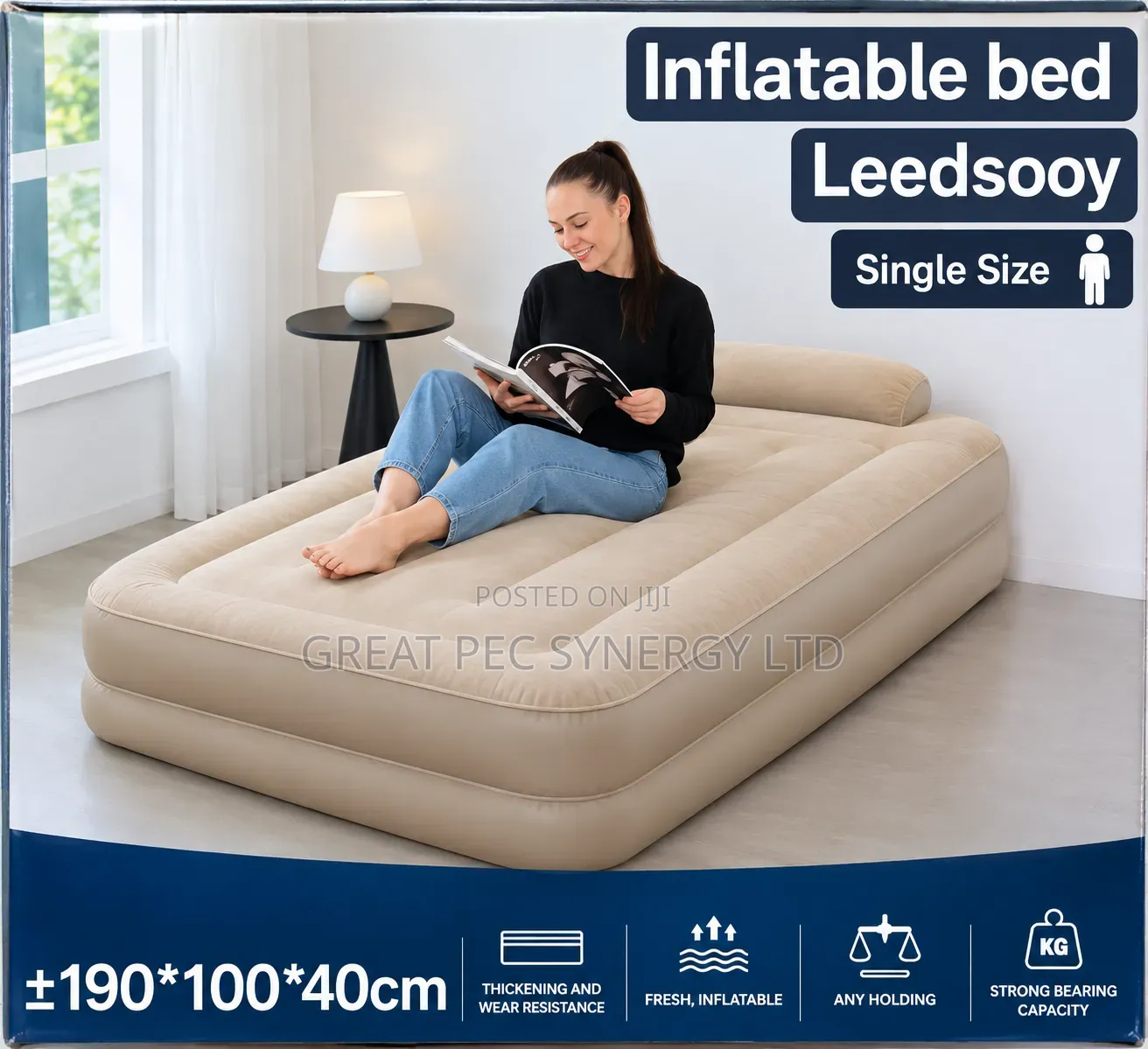 SINGLE BED INFLATABLE MATTRESS - 190 * 100 * 40cm