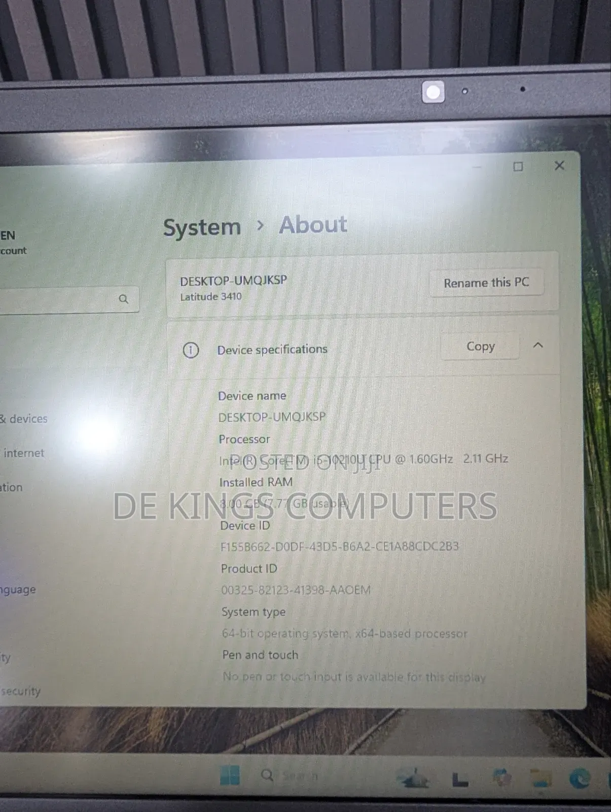 Laptop Dell Latitude 3410 8GB Intel Core i5 SSD 256GB