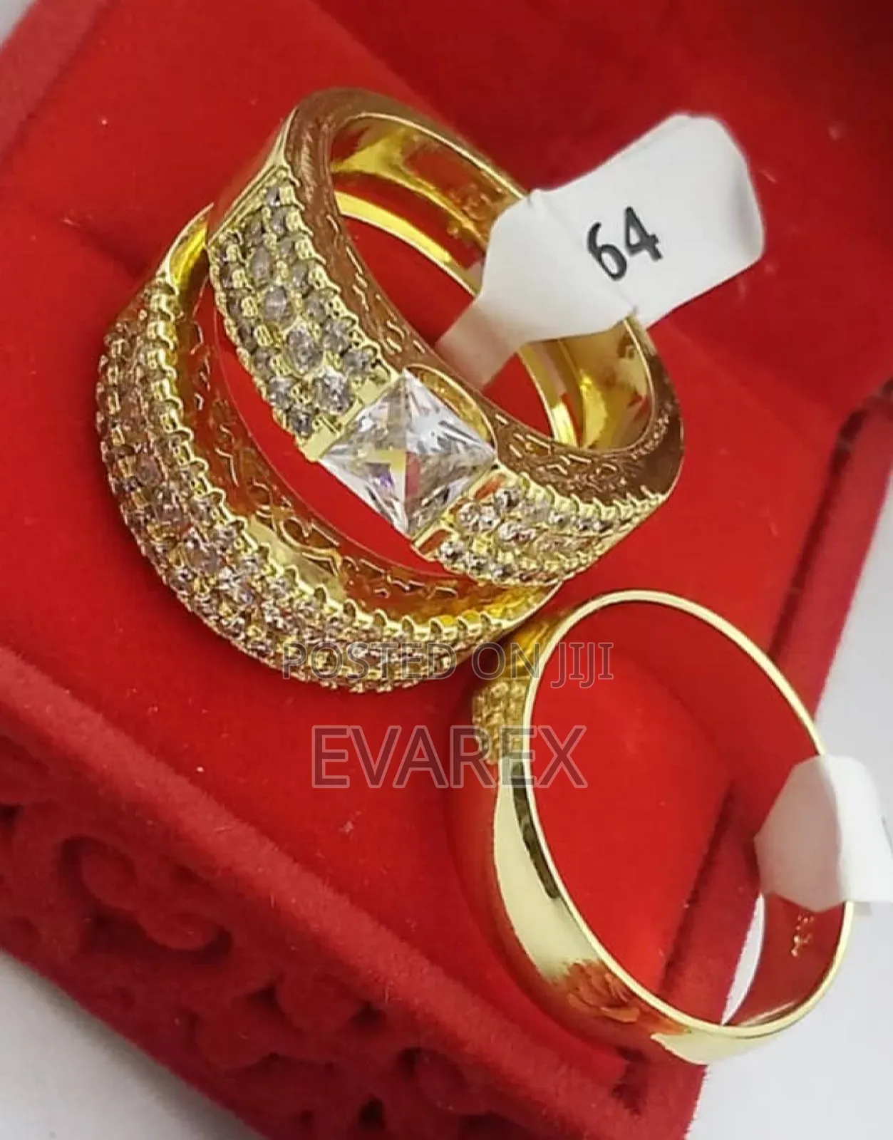 Eva-Gold Wedding/Engagement Ring Ser, Non Tarnish