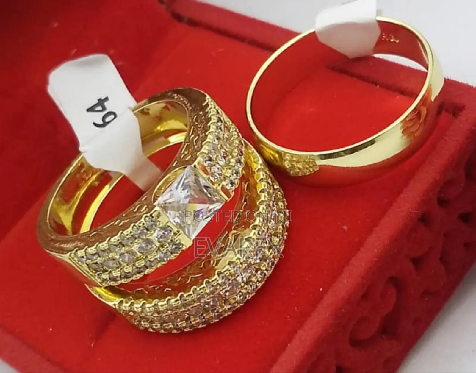 Eva-Gold Wedding/Engagement Ring Ser, Non Tarnish
