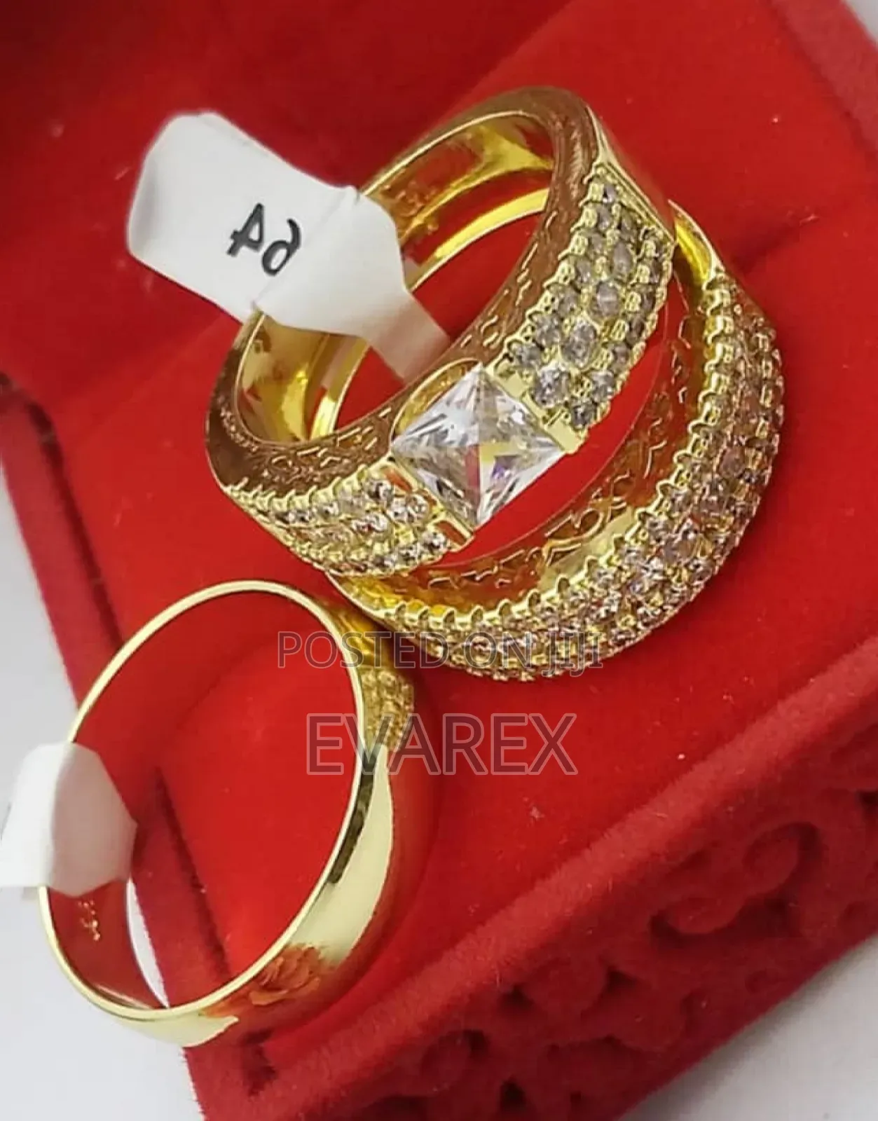 Eva-Gold Wedding/Engagement Ring Ser, Non Tarnish