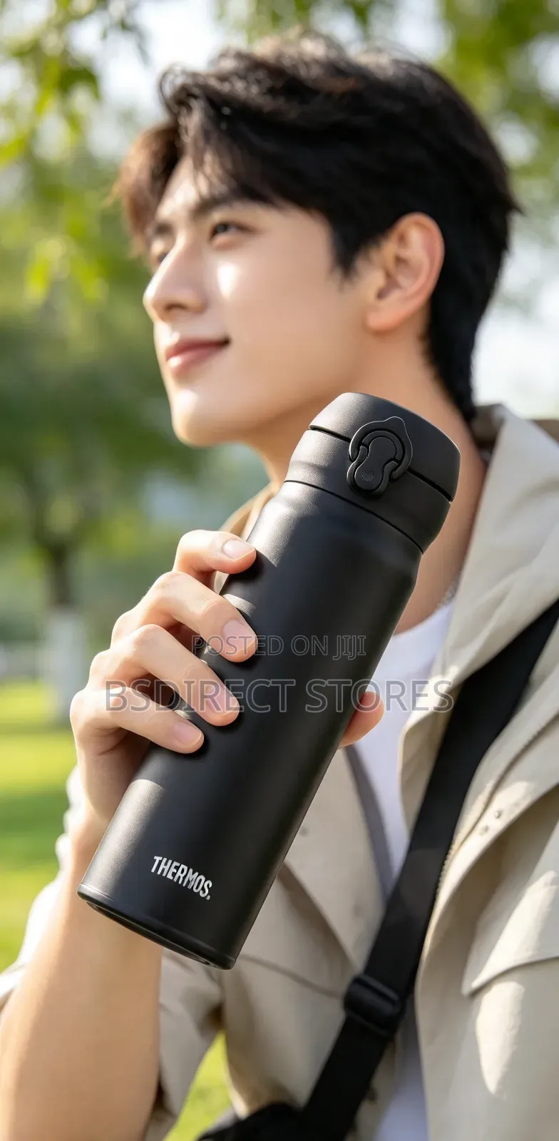 Genuine Thermos MATT BLACK Super Light Direct Drink Flask