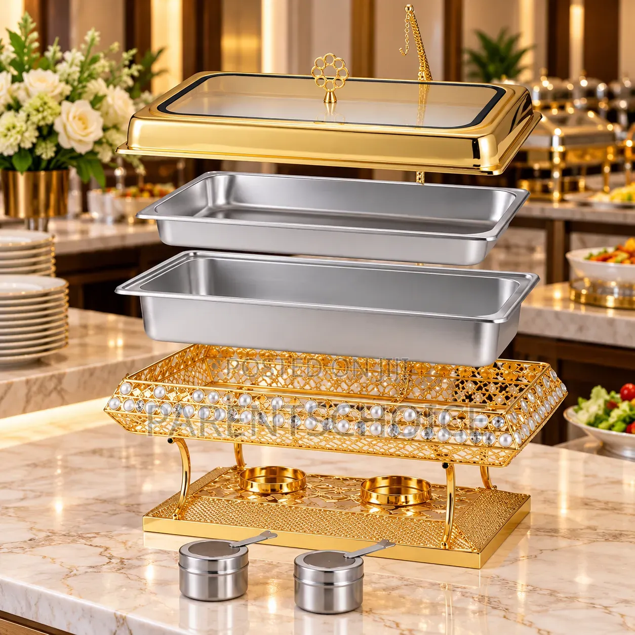 Chafing Dish 9 Litre Luxurious Stainless Steel Gold