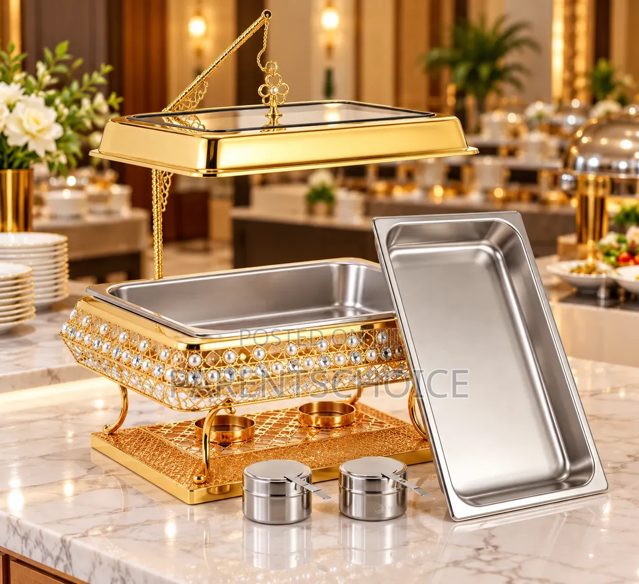 Chafing Dish 9 Litre Luxurious Stainless Steel Gold