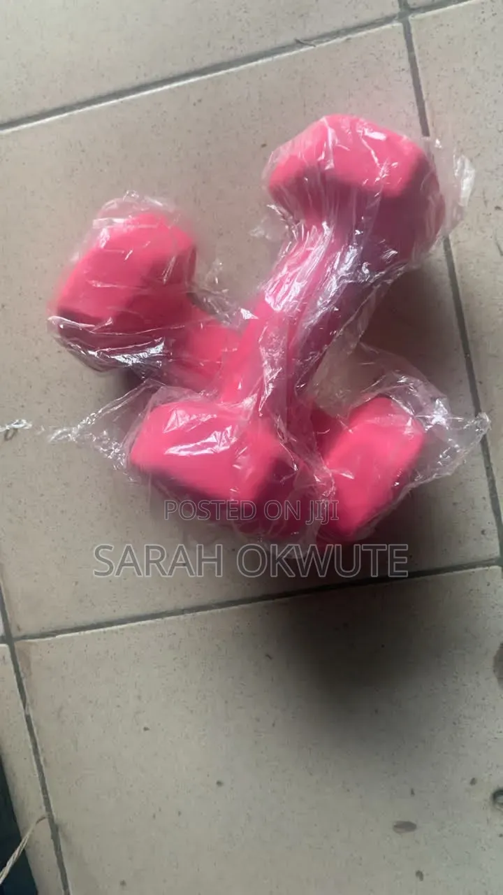 A Pair of 5kg Pink Neoprene Dumbbells