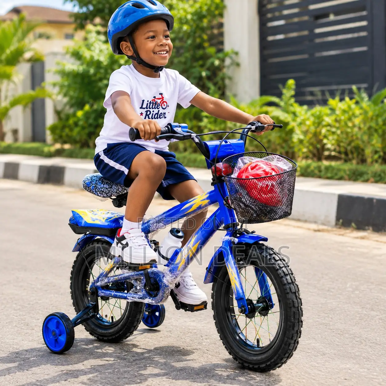 Kids' Sport Bicycle Safety Helmet & Water Bottle Ages 4+