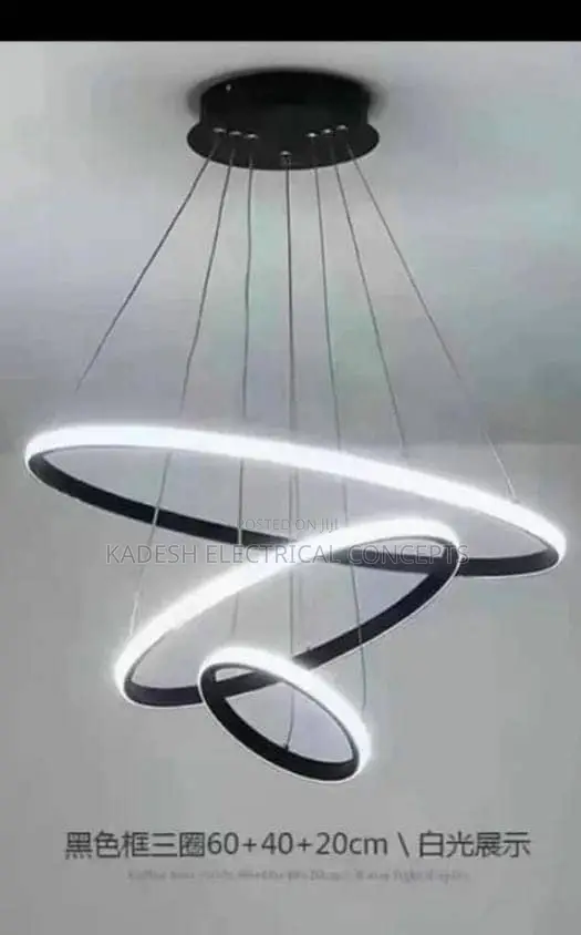 Modern LED Pendant Lamp Rings Circle Ceiling Hanging Chandelier