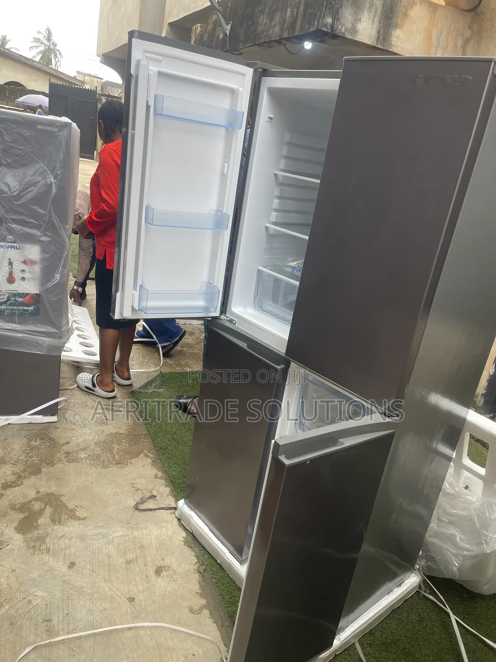 Large Skyrun 450L Four-Door Fridge for Household Groceries