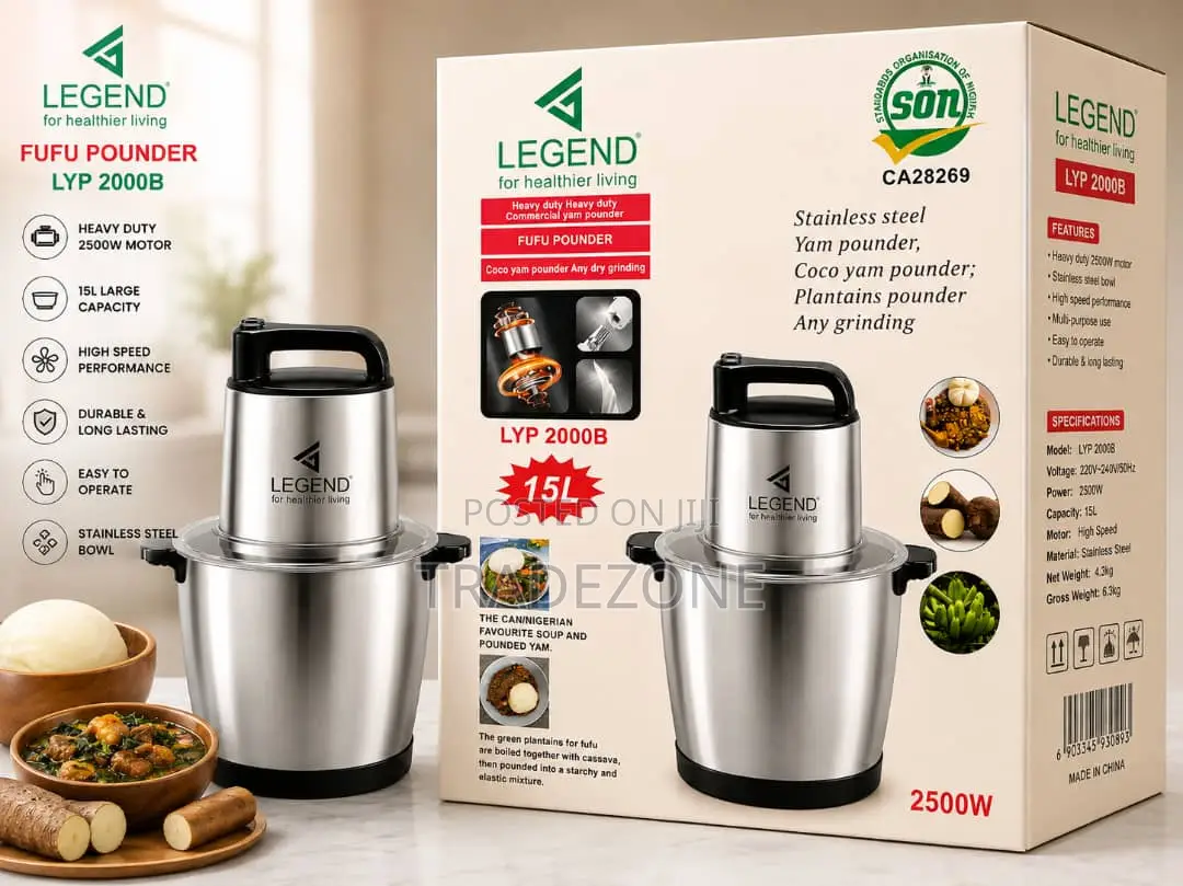 Legend 15 Litres Yam Pounder and Multifunctional Food Machine LYP2000B