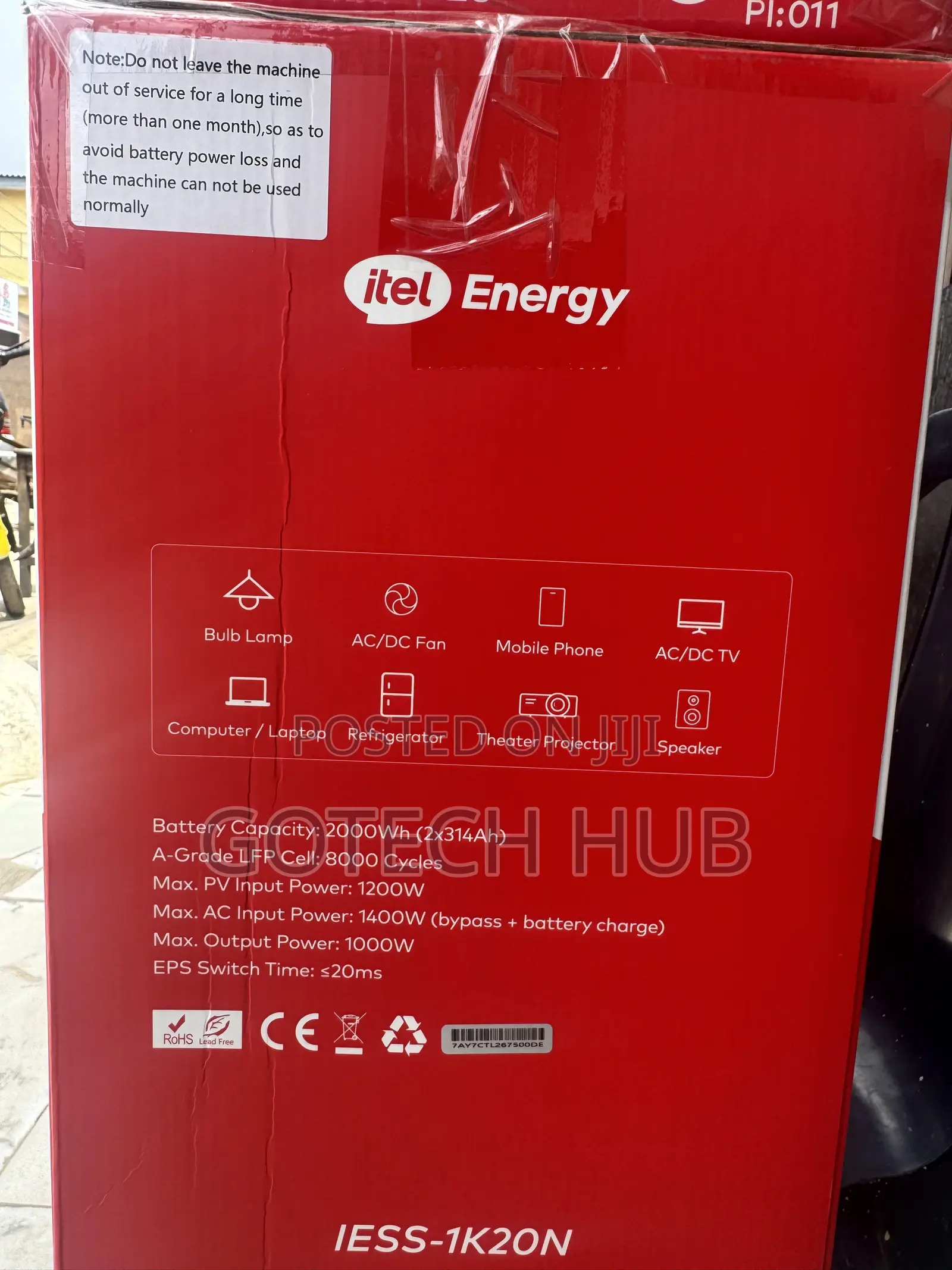 1000w Itel Power Tank With 2000wh Battery All in One