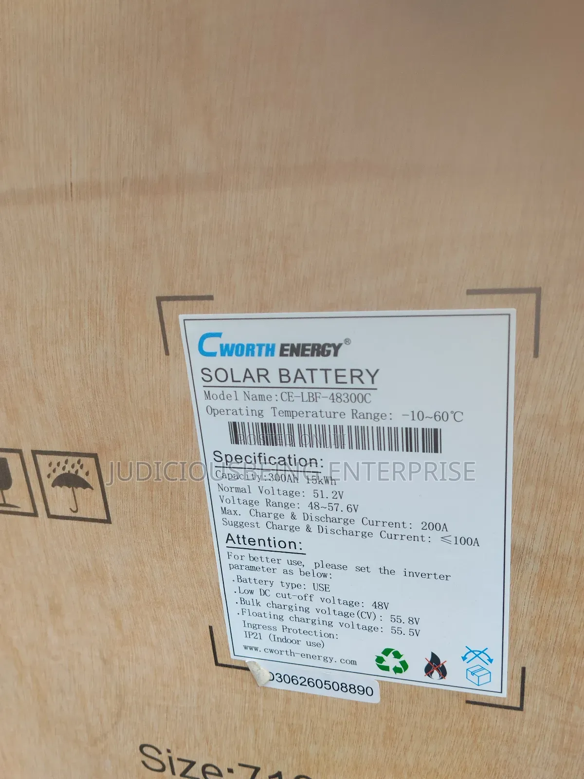 Cworth CE-LBF-48300C 15kWh Solar Battery | 300Ah 51.2V