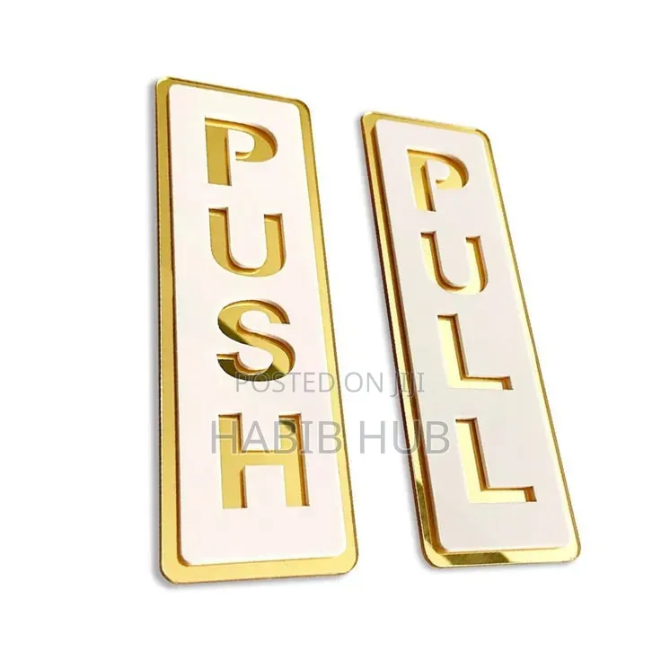 Premium Gold-Plated Push and Pull Door Signage