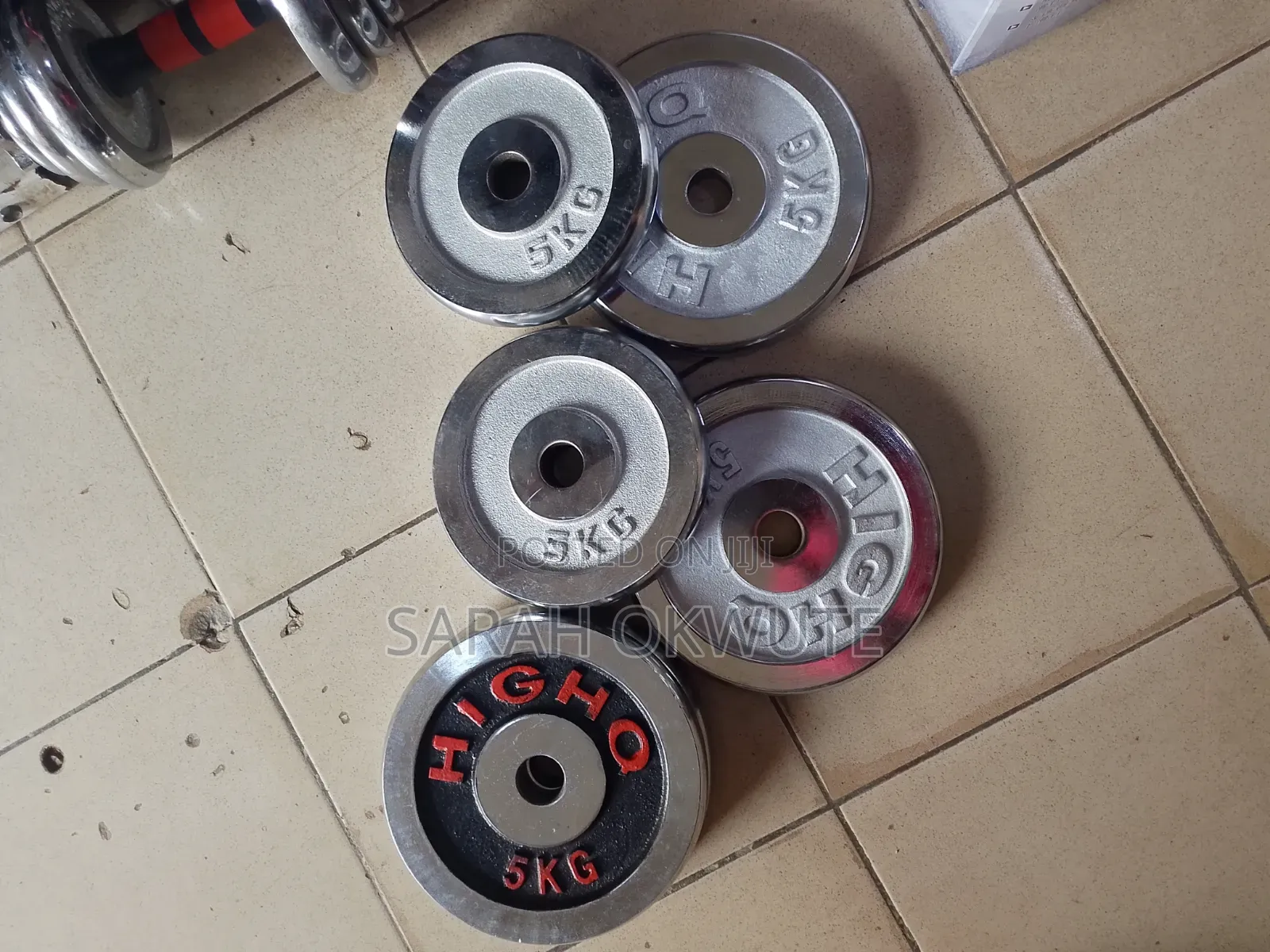 A Pair of 5kg Chrome Weight Plates