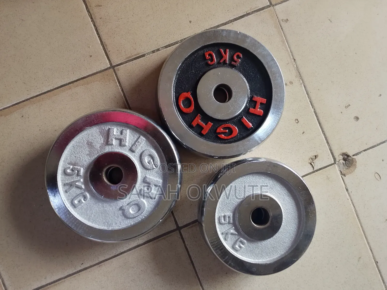A Pair of 5kg Chrome Weight Plates