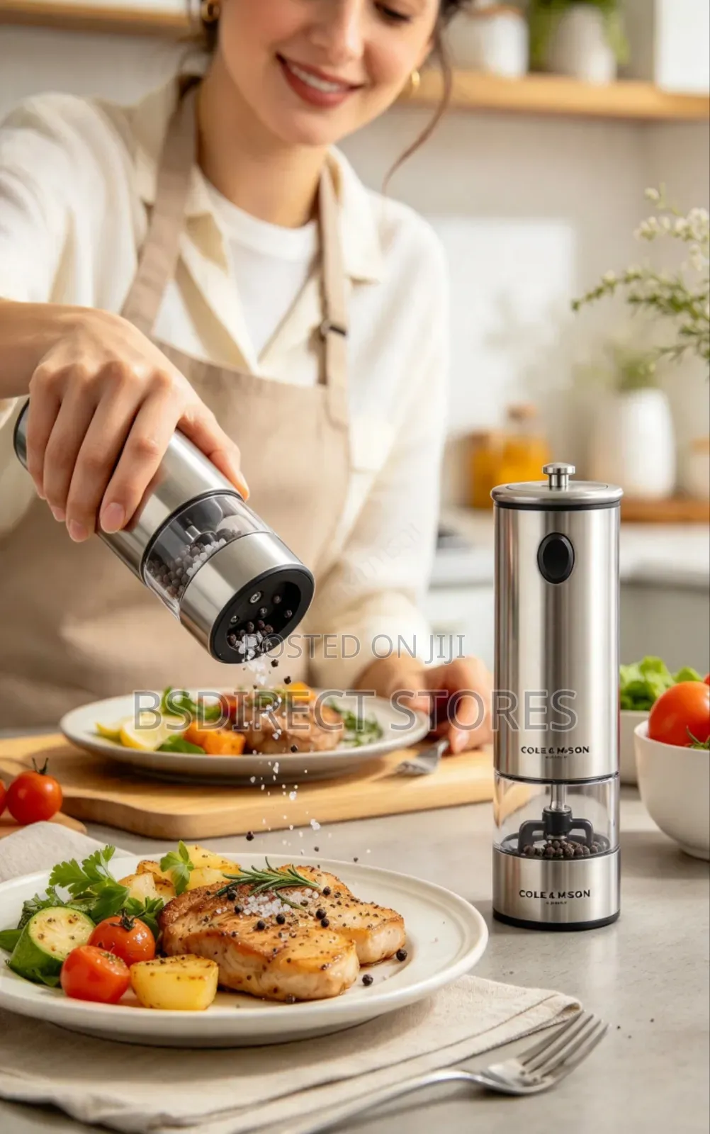 Cole and Mason Electronic Battersea Salt Pepper Mill Giftset Set of 2