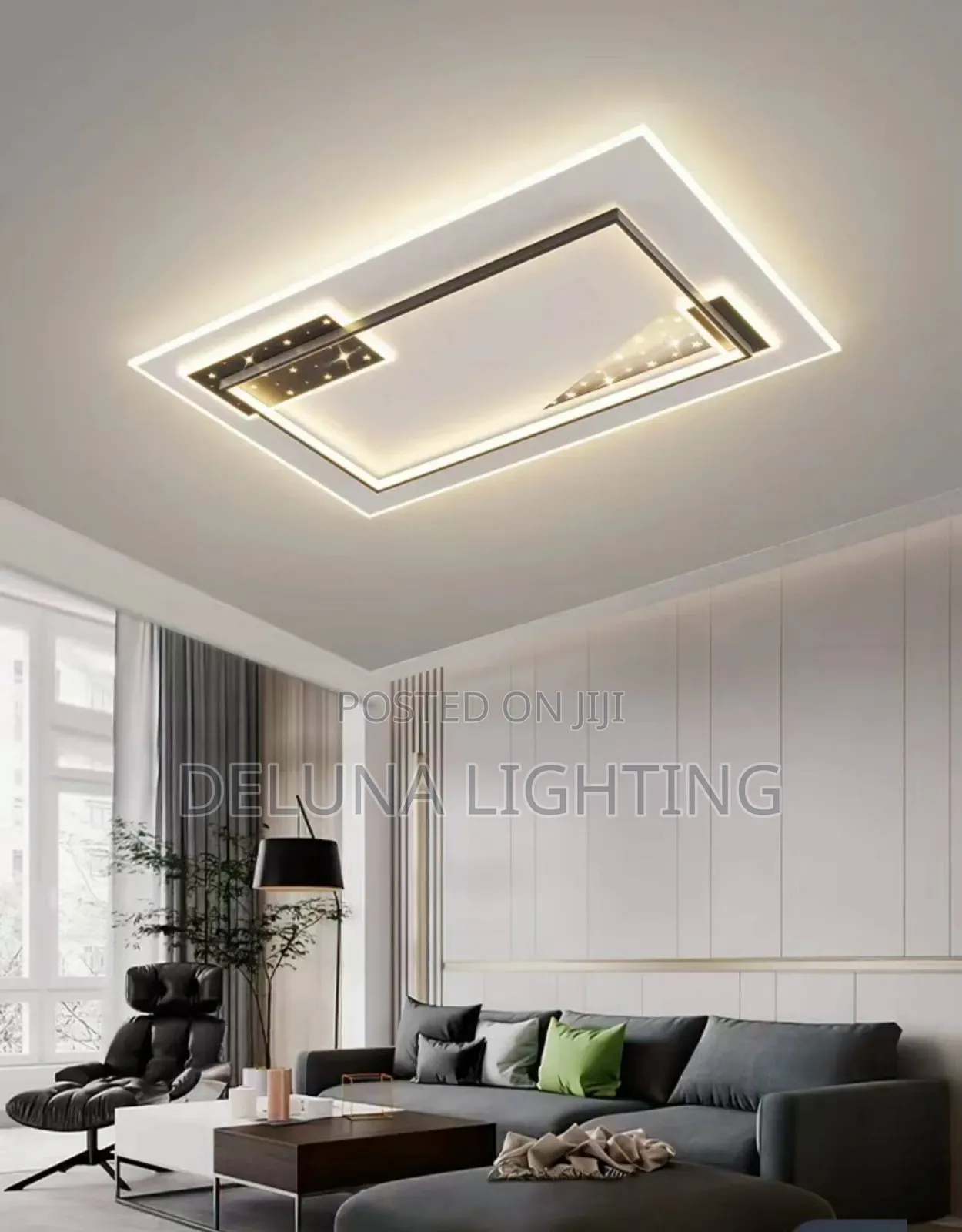 Elegant Modern LED Ceiling Chandelier – 3 Colors With Remote Control