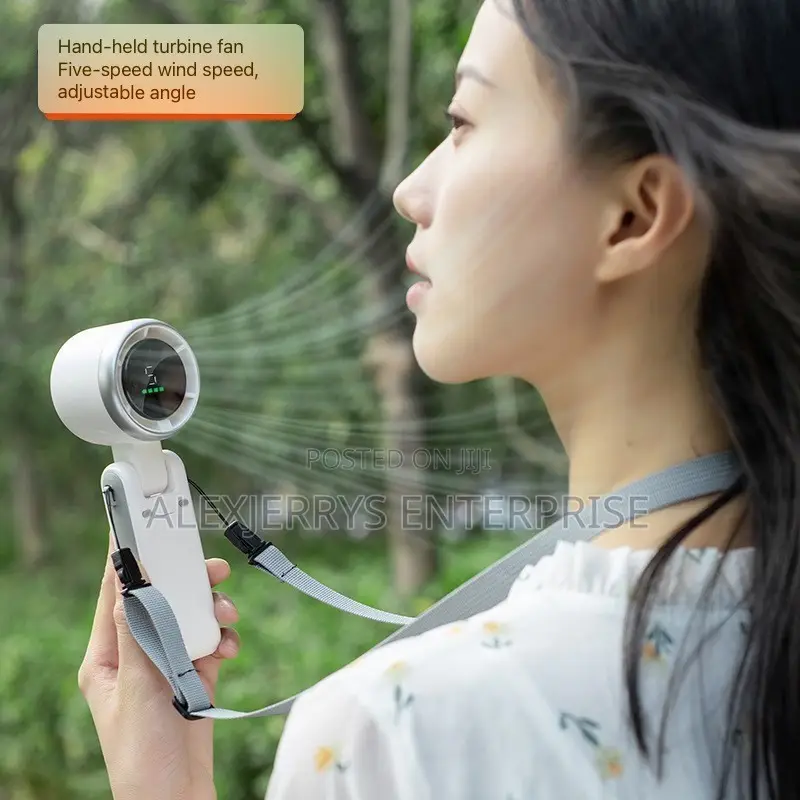 Portable Turbo Handheld Fan, 5-Speed, Cooling Rechargeable Mini Fan