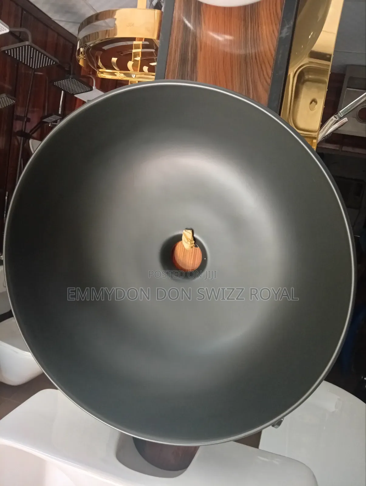 Countertop Round Black Basin