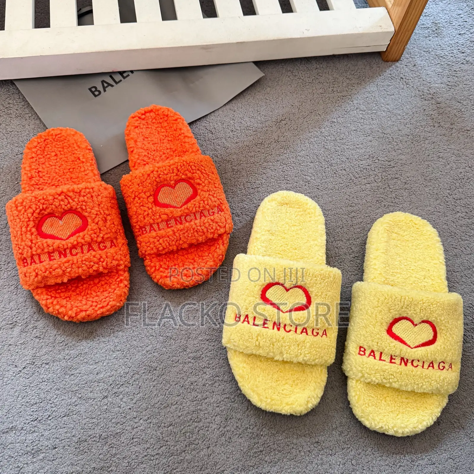 Premium Balenciaga Fur Slides