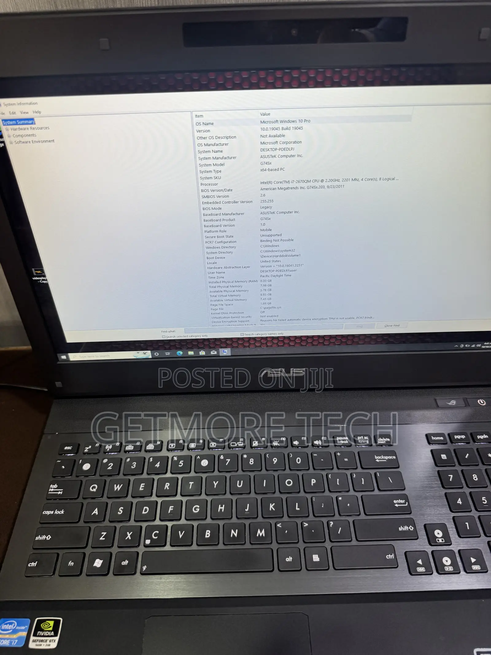 Laptop Asus G74SX 16GB Intel Core i7 HDD+SSD 500GB