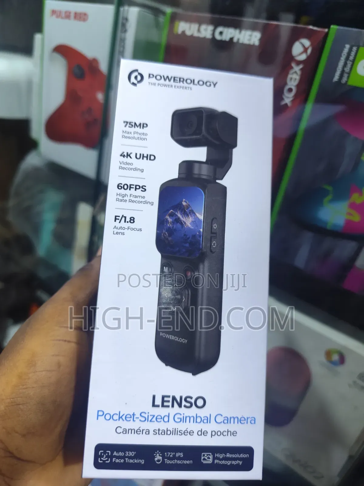 Powerology Lenso Pocket Sized Black Gimbal Camera (PWESPC05BK)