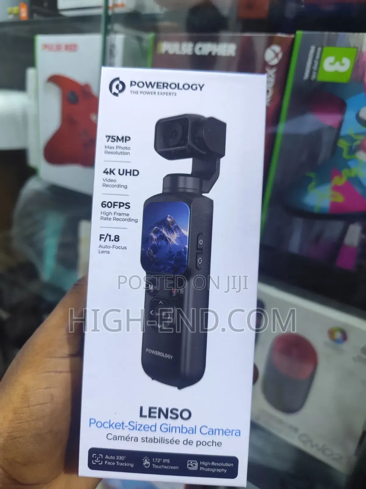 Powerology Lenso Pocket Sized Black Gimbal Camera (PWESPC05BK)