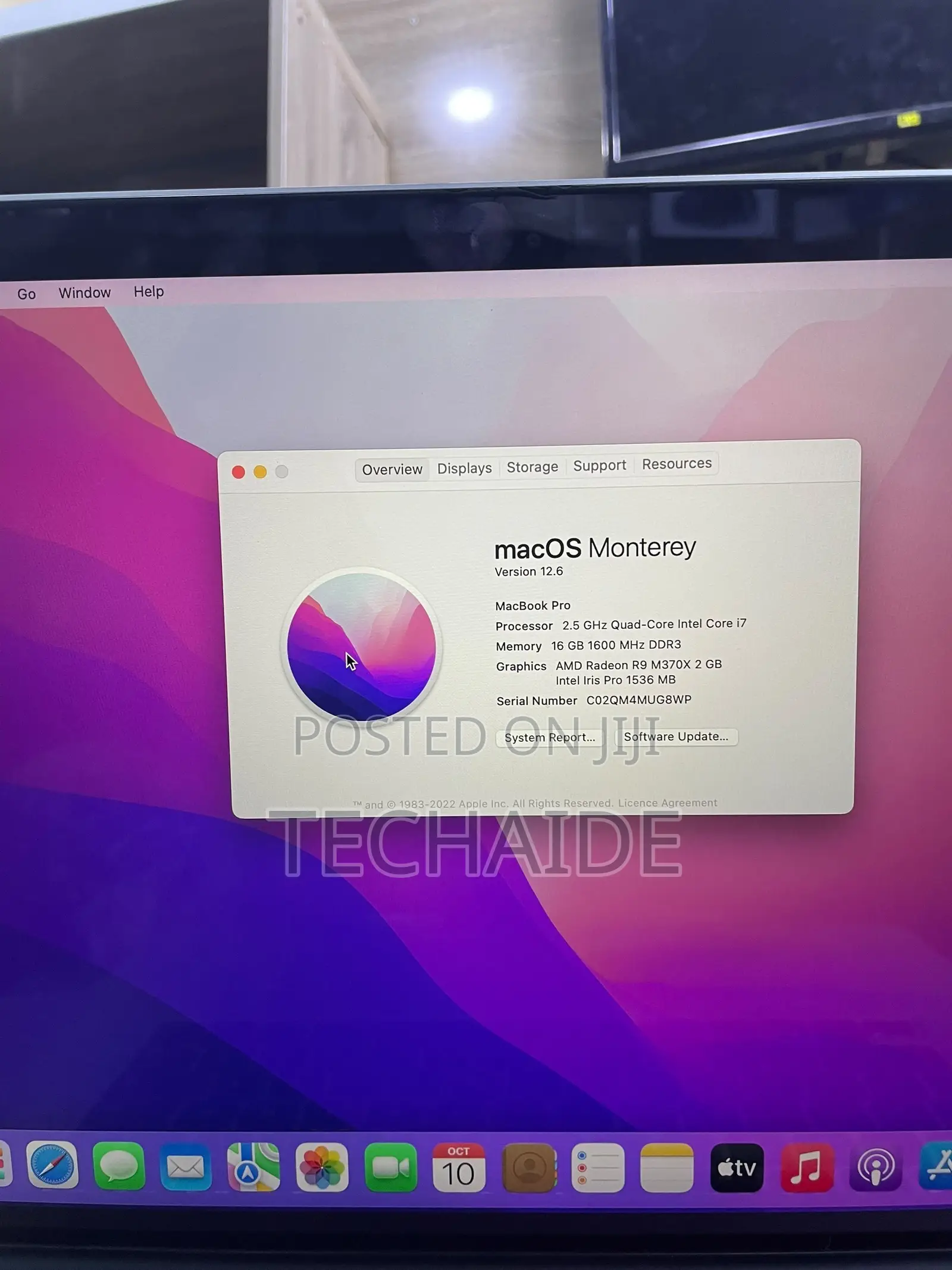 Laptop Apple MacBook Pro 2015 16GB Intel Core i7 SSD 512GB