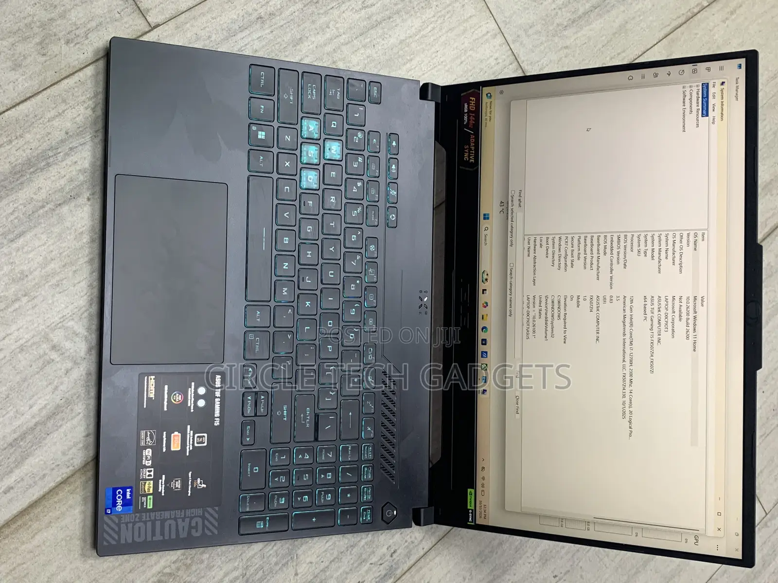 Laptop Asus TUF Gaming F15 16GB Intel Core i7 SSD 1T