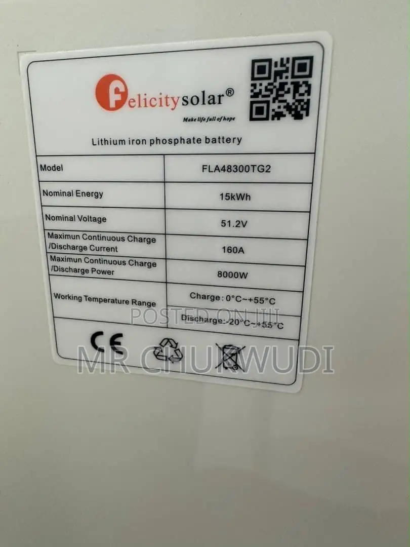 15kva 51.2v Felicity Solar Lithium Batteries Is Available
