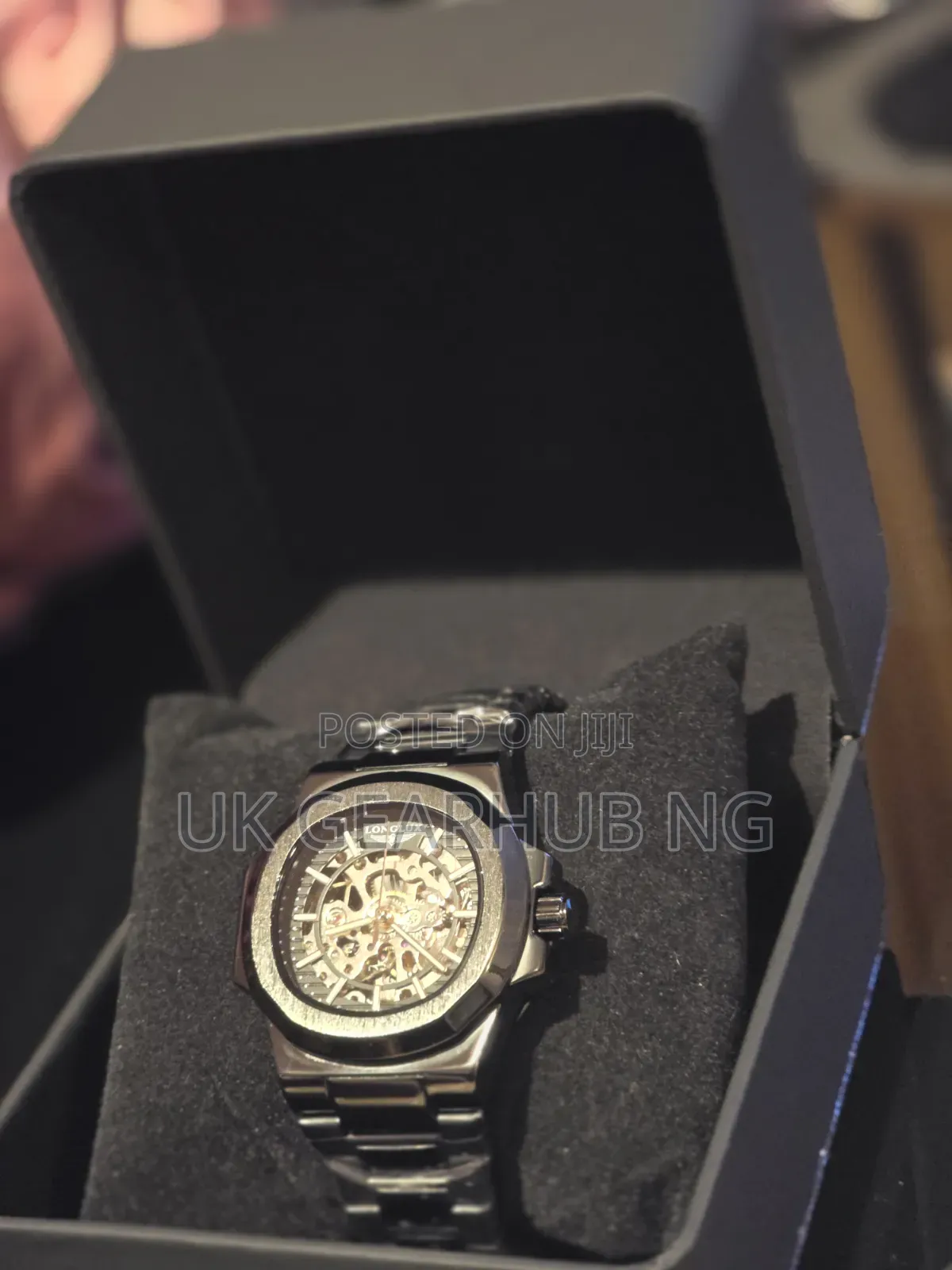 LONGLUX Men's Black Skeleton Wristwatch – Luxury Statement Design