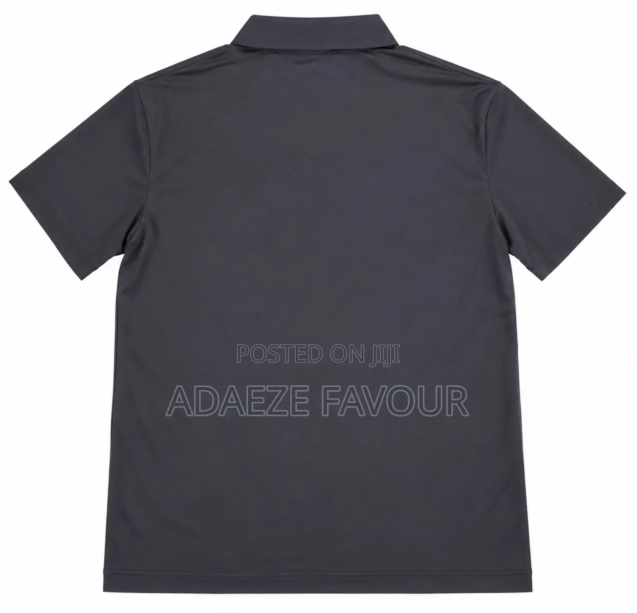 Men’s Grey Polo Shirt With Collar Neck and Decorative Buttons