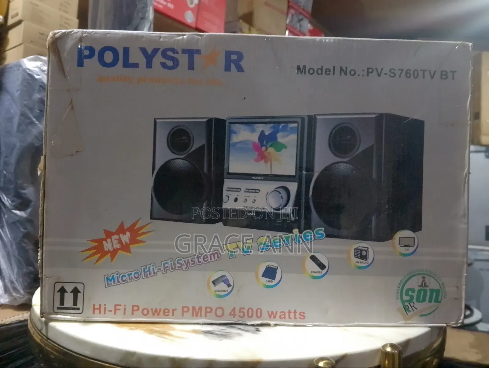 Polystar Mini Hi-Fi Sound System With Mini TV