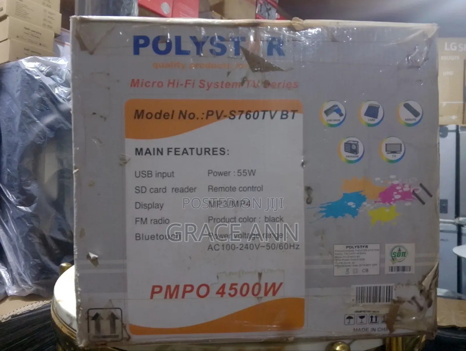 Polystar Mini Hi-Fi Sound System With Mini TV