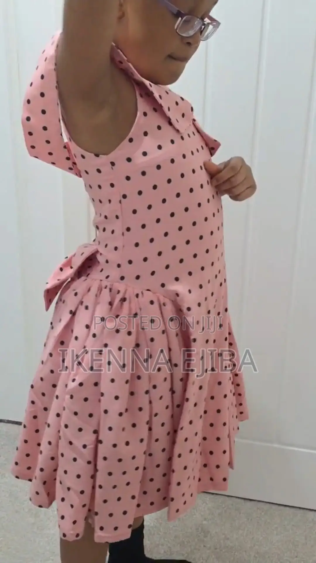 Tailor-Made Charming Polka Dot Cold-Shoulder Dress