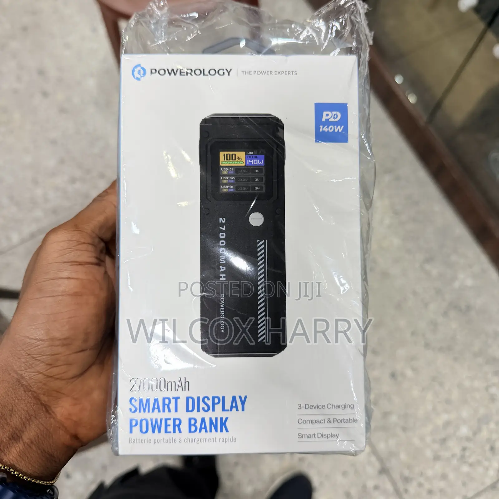 The Powerology 27000mAh Smart Display Power Bank