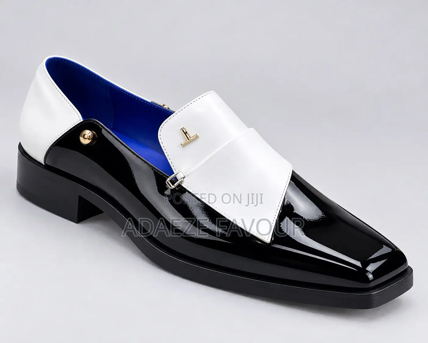 Louis Leeman Paris Black and White Patent Leather