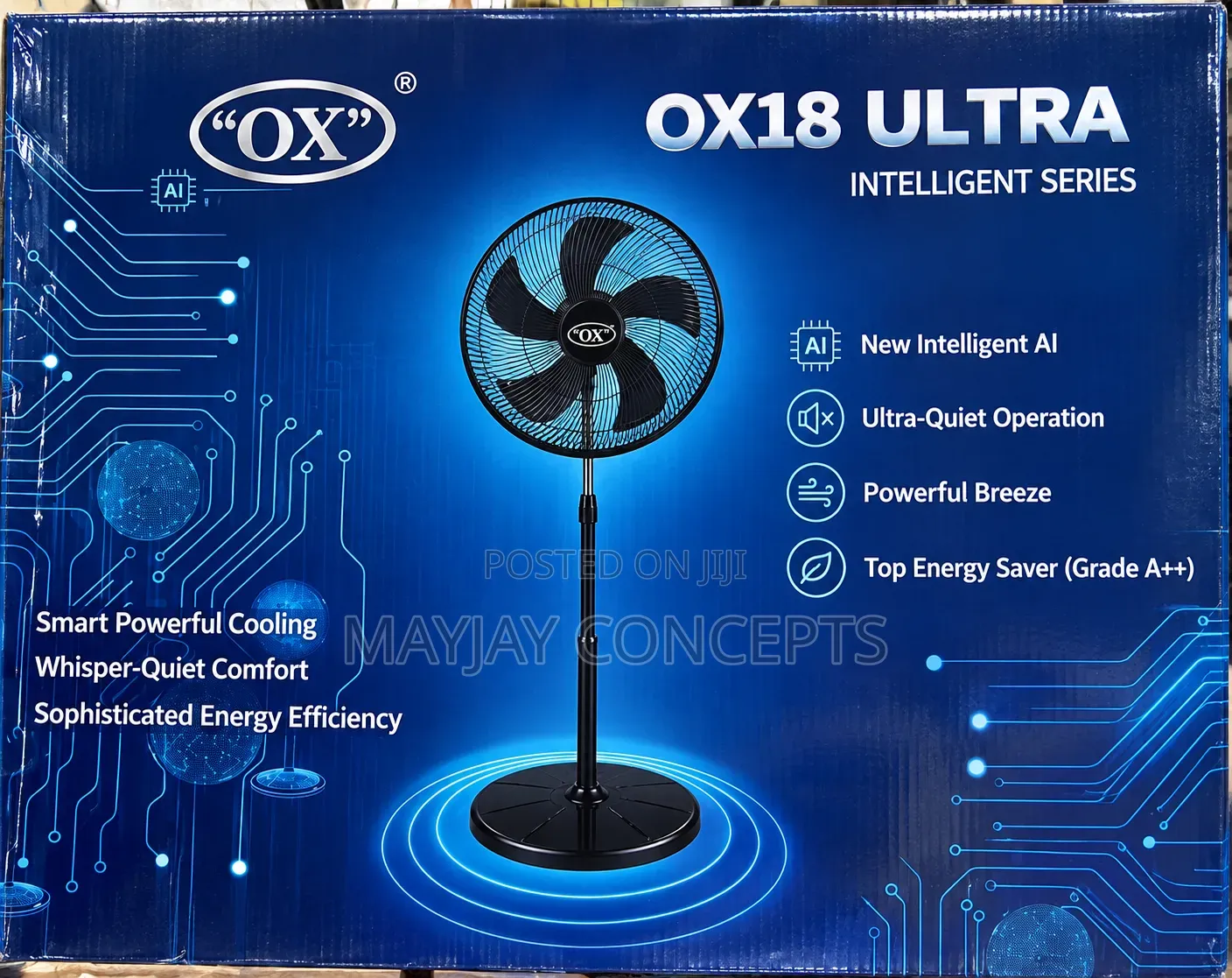 OX OX18 Ultra 18-Inch Intelligent Series Energy-Saving Standing Fan