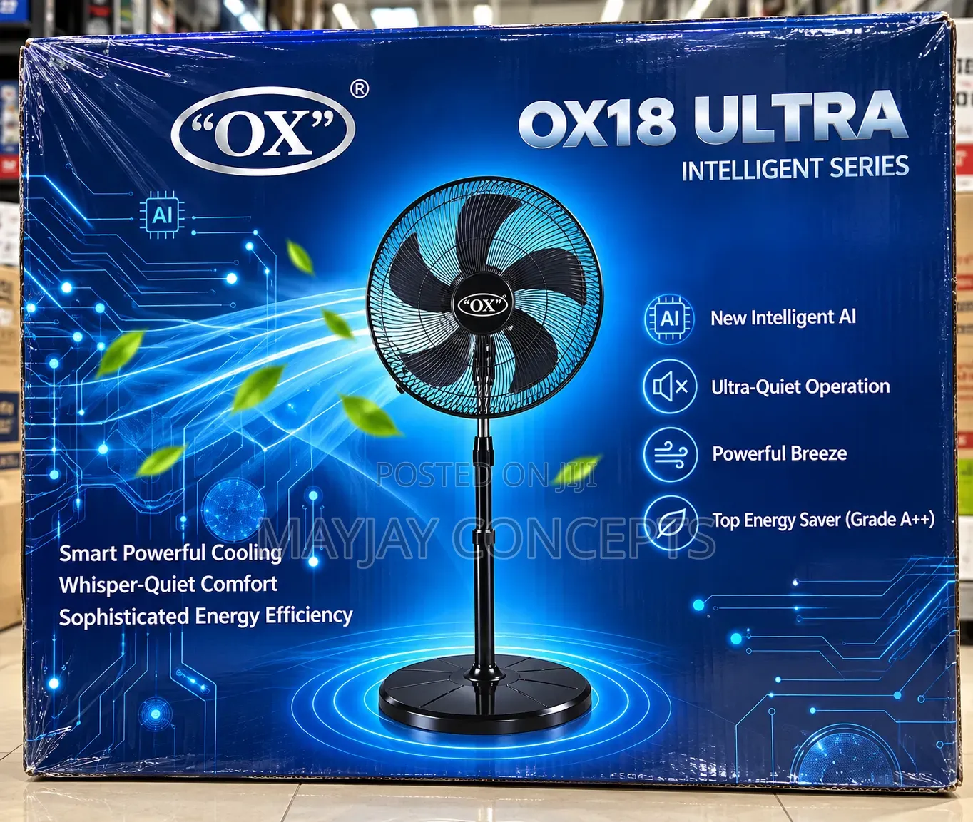 OX OX18 Ultra 18-Inch Intelligent Series Energy-Saving Standing Fan